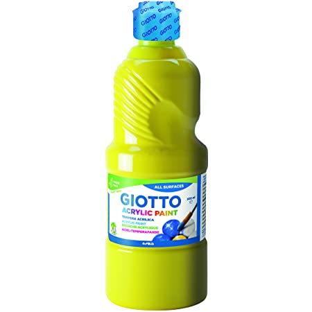 Giotto Acrylic Paint - Peinture multi-supports - Flacon 500 ml - Jaune primaire