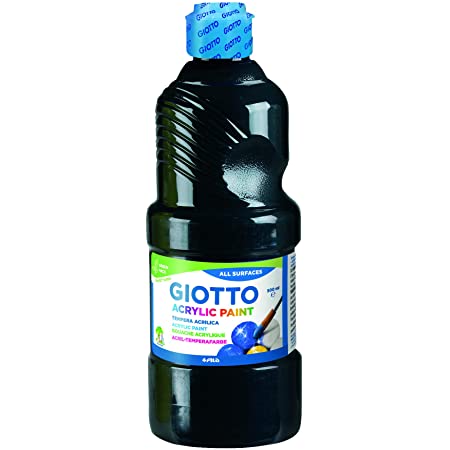 Giotto Acrylic Paint - Peinture multi-supports - Flacon 500 ml - Noir