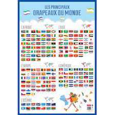 Poster pédagogique BOUCHUT Drapeaux du Monde 52 x 76 cm