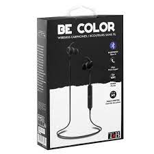 BE COLOR - Écouteurs Bluetooth ergonomiques avec micro universel - noir/gris