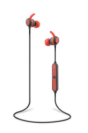 BE COLOR - écouteurs Bluetooth ergonomiques avec micro universel - rouge/gris
