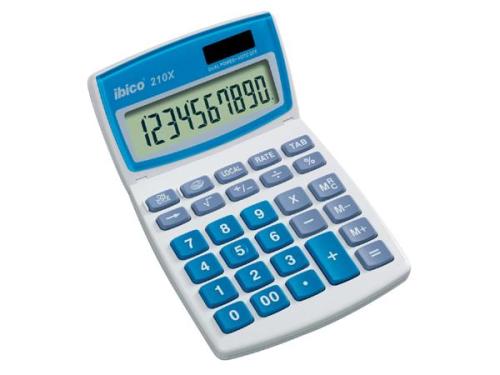 Calculatrice de bureau Ibico 210X, blanc/bleu (Blister
