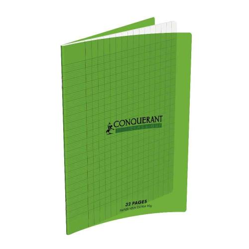 CAHIER AGRAFE 170X220 POLYPRO VERT  90G 48P SEYES CLASSIQUE