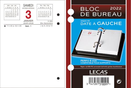 LECAS BLOC DATE A GAUCHE 8,5X11,5 1 JOUR À LA PAGE