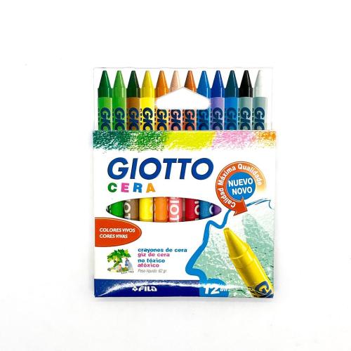  Giotto Cera - Etui carton avec accroche 12 crayons cire