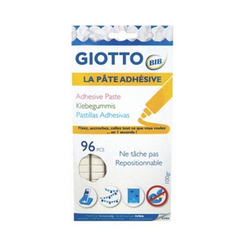 Pâte adhésive Giotto Bib - Plaquette 100g  pré-découpée blanche
