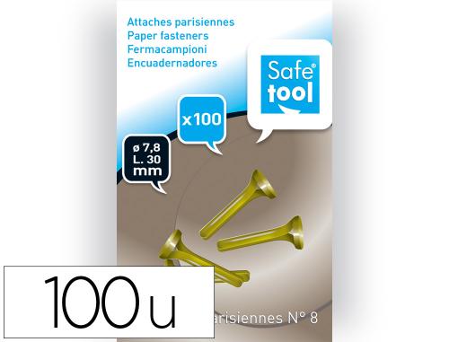 Boite 100 Attaches parisiennes N° 8 - Diam. 7.8 mm Longueur 30 mm - acier laiton