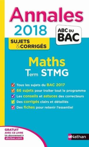 Mathématiques Tle STMG - Sujets  et  corrigés (Broché)