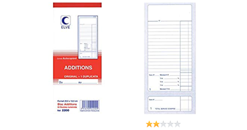 CARNET ADDITIONS NUMEROTE 235X102 50/2+0