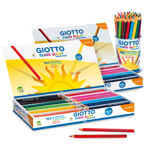 Giotto Elios Giant Wood Free - Schoolpack 144 crayons de couleur  NEW