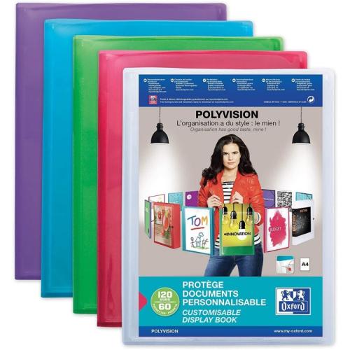 PROTEGE-DOCS OXFORD POLYVISION A4 60POCH PP OPAQ ASSORTI