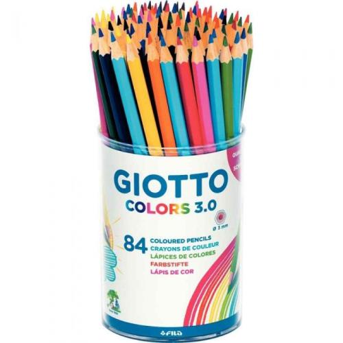 Giotto Colors 3.0 - Pot 84 crayons de couleur (12 coul x 7) (FSC)    NEW