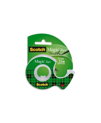 Ruban adhésif invisible - Scotch Magic 810 - 19 mm x 7,5 m - Sur dévidoir