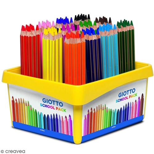 Giotto Mega Tri - Schoolpack 144 crayons de couleur  (PEFC)   NEW