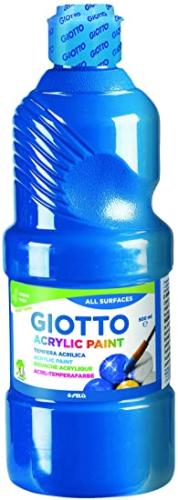 Giotto Acrylic Paint - Peinture multi-supports - Flacon 500 ml - Cyan