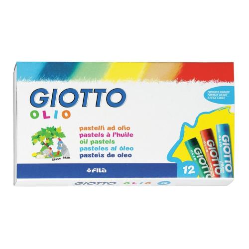 Giotto Olio - Etui carton 12 pastels à l'huile ø 11mm