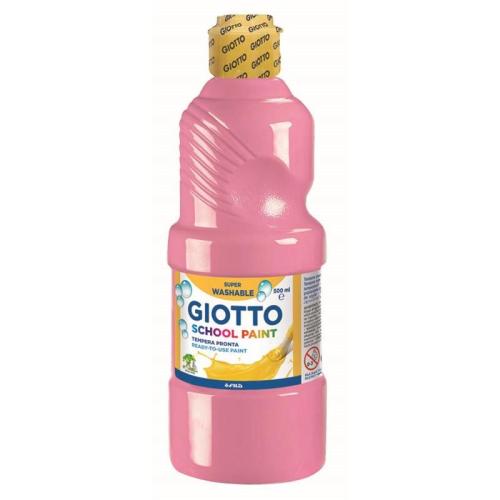 Giotto Gouache School Paint ultra lavable - Flacon 500 ml - rose