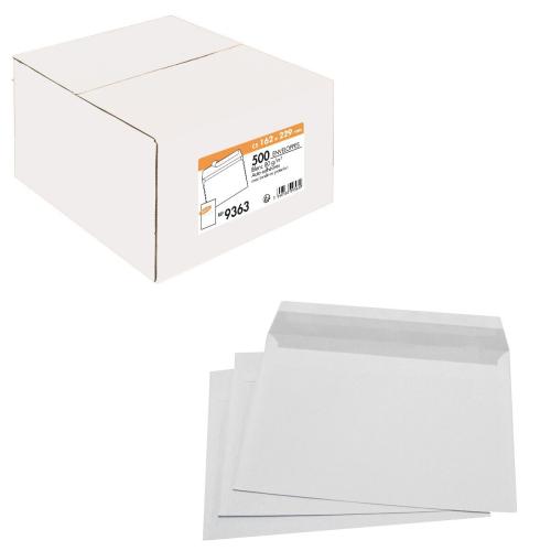 Boîte couleur de 500 enveloppes neutres Format 162x229 blanc 80 Grs   Sans fenêt