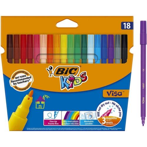 Feutres Kid couleur Baby - Pointe de 4,5 mm - Etui carton de 12 - Bic Kids