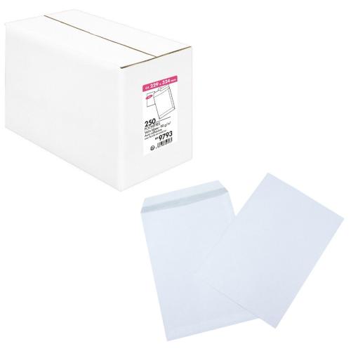 Boîte couleur de 250 Pochettes neutres Format 229 x 324  velin blanc 90 g sans f