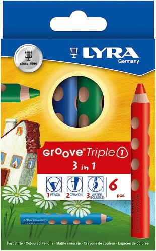 LYRA Groove Triple 1 - Etui de 6 crayons de couleurs       (PEFC)