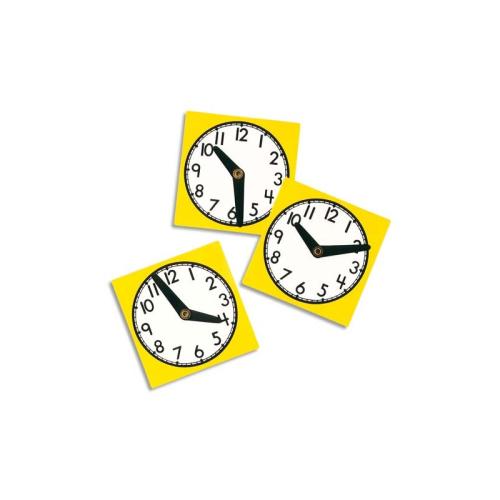 Petite horloge pour les élèves - 10 horloges en polypro - Aiguilles amovibles 15