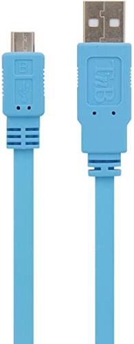 Câble USB/micro USB plat 0.3m - bleu