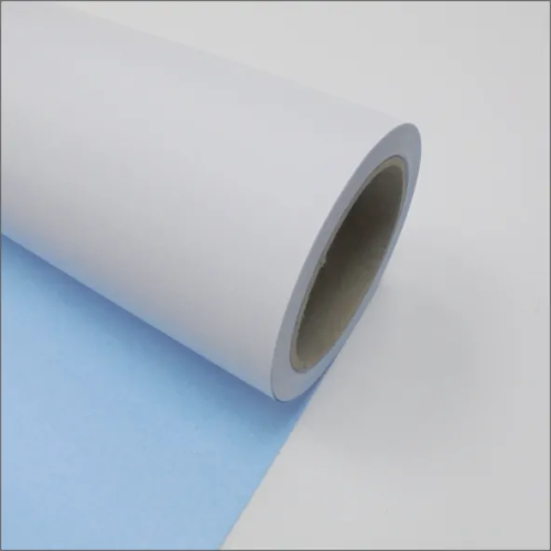 Rouleau de papier à peindre 1 face blanche, 1 face bleue 120g 5x0,50m